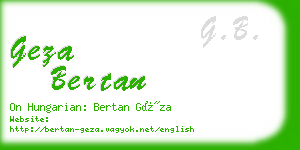 geza bertan business card